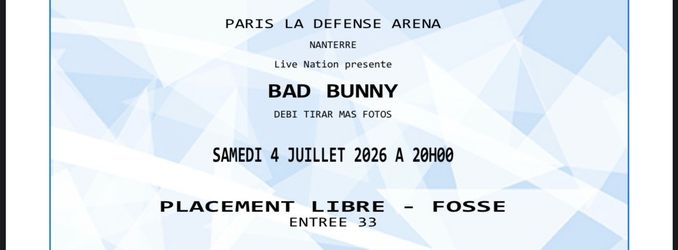 Bad bunny Ticket