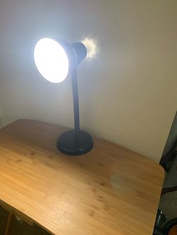 Black Desk Lamp with Round Base