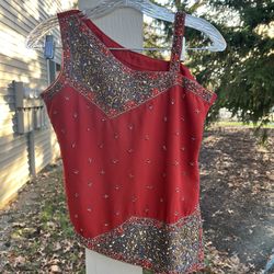 Asymmetrical Beaded Top women's 