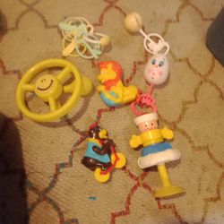 Small Lot Of Antique Fisher Price Toys