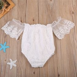 Baby Girl White Lace Romper Onesie