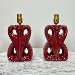 Vintage Ceramic Butterfly Lamps