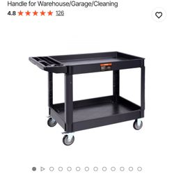  Utility Service Cart, 2 Shelf 550LBS Heavy 
