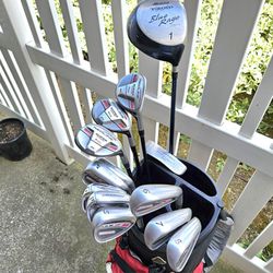 Set of Adams Redline Hybrid Cluds with Mizuno Driver and Cart Bag