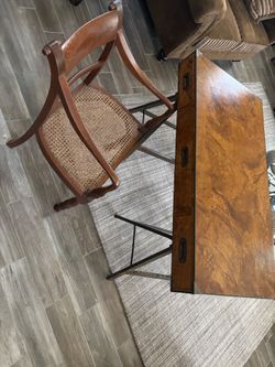 Campaign Desk and English Regency Library Chair