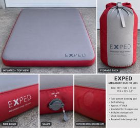 EXPED MegaMat Duo 10 LW+ Self-Inflating Camping Mattress – Patched