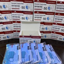 50 Pack 3-PLY Blue Face Mask