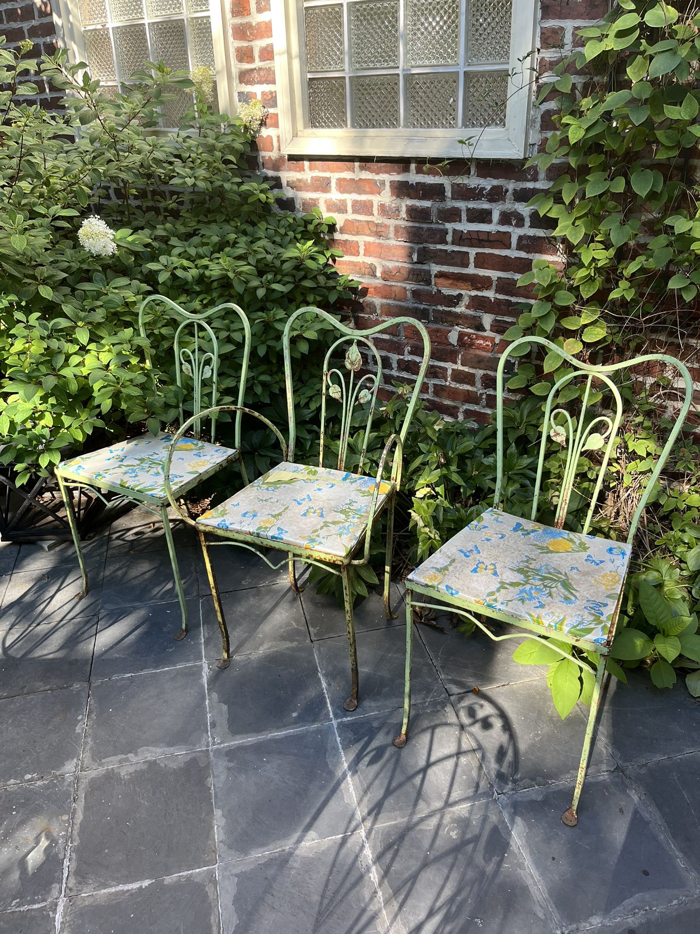 Vintage Wrought Iron Garden Chairs