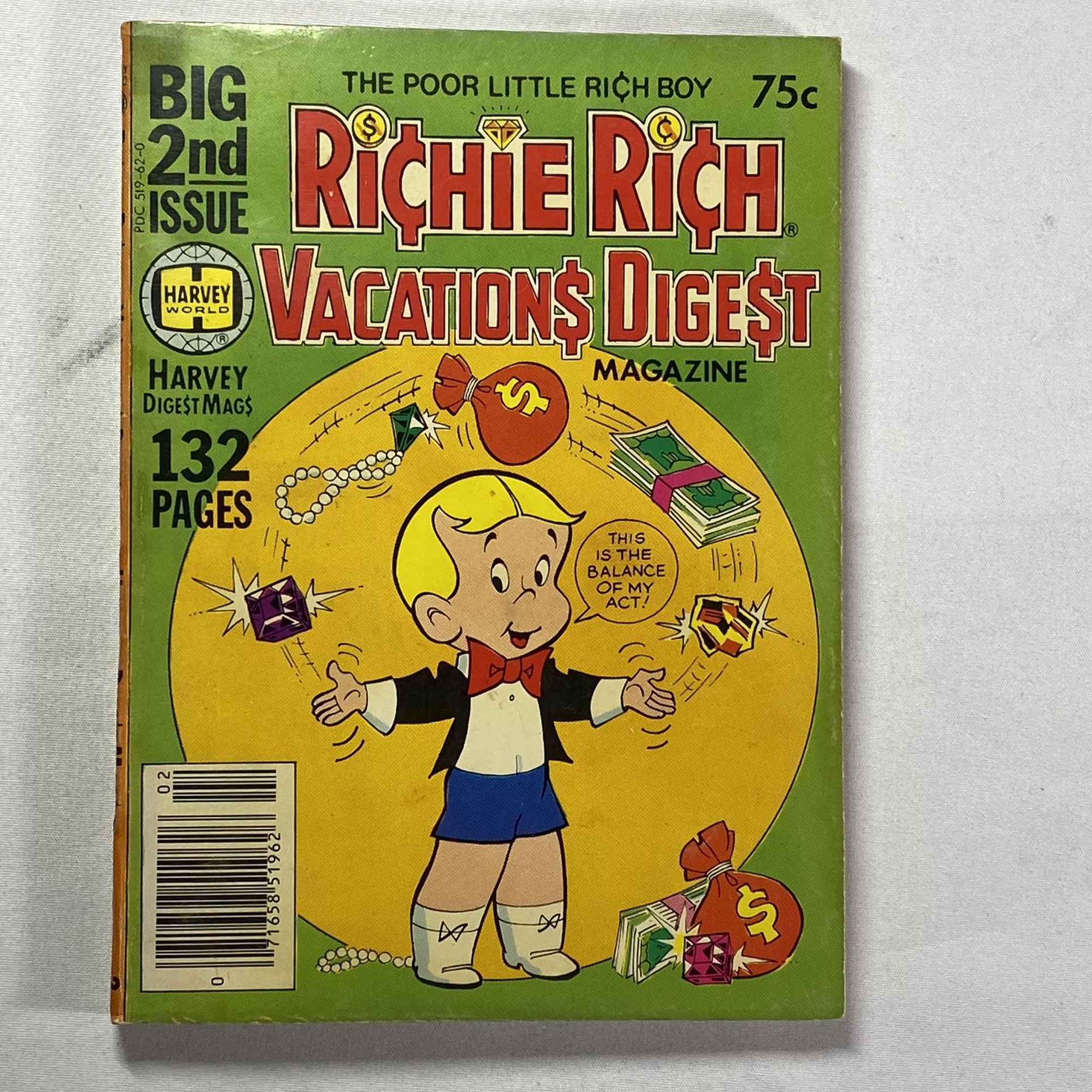 Richie Rich Vacations Digest #2 Harvey File Comic Magazine Comics Book