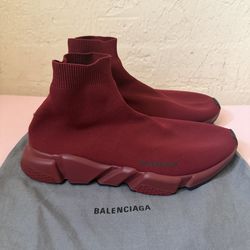 Balenciaga Speed Trainer burgundy sz11 eu44