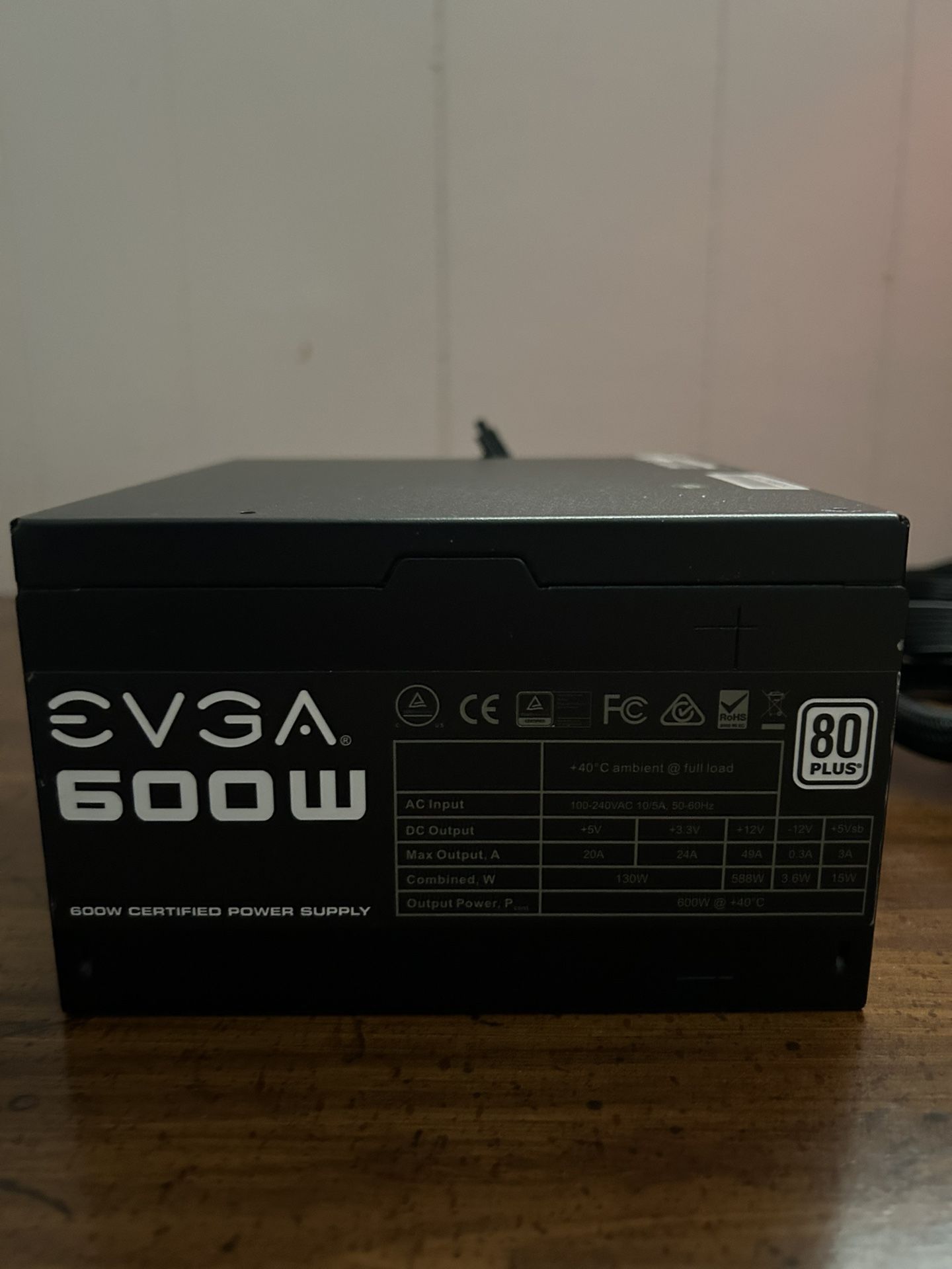 Evga 600w 80 Plus Power Supply