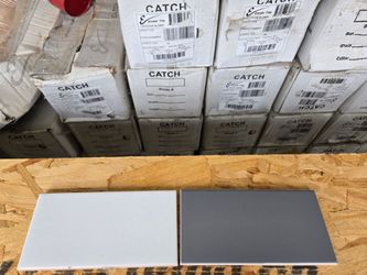 Glossy White & gray Subway Tile