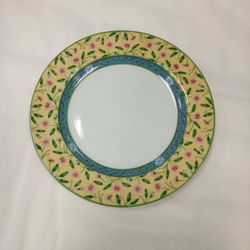Floral Vine Patterned Dishware 8 Inch Diameter  (Quarter For Scale)
