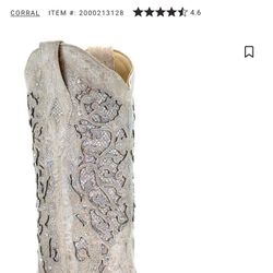 CORRAL WOMEN'S WHITE GLITTER INLAY WESTERN BOOTS