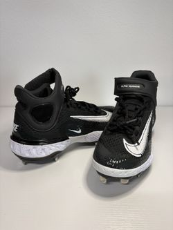 Nike Alpha Huarache Elite 4 Mid Black Baseball Cleats DJ6520-003 Men's Size 7.5