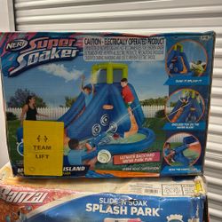 Water Slide. Nerf Mega Soaker Island 