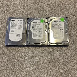 Lot of 3 Dell Hard Drives – 2× 80GB SATA WD Caviar SE + 146GB 15K SAS DELL