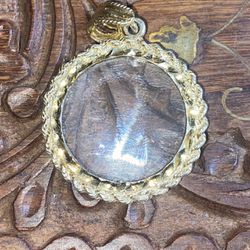 Gold Over Sterling Silver Three Tab Rope Pendant With A Gold Plated Quarter