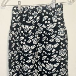 Black And Blue Floral Pencil Skirt 