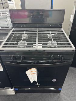 Whirlpool black 4 burner gas Stove
