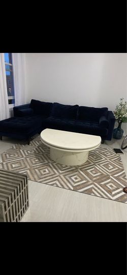 Blue Velvet Sectional Sofa (Article)