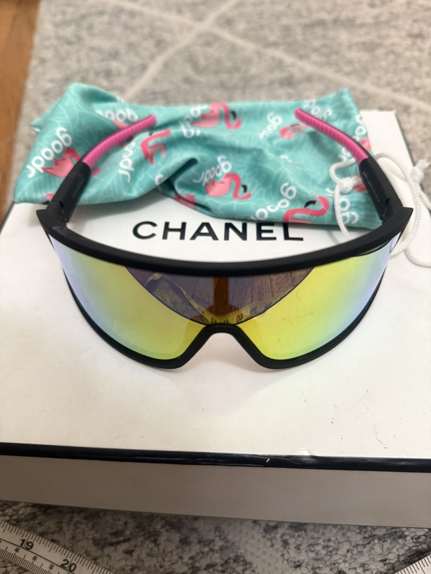 Goodr Sunglasses Multicolor Flamingo I Do My Own Stunts Wrap