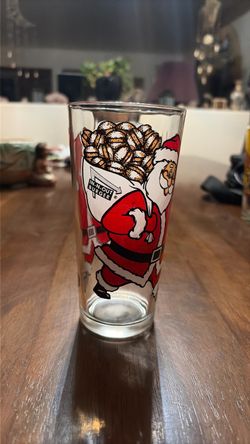 Vintage In-N-Out Burger Christmas Santa Collectible Glass