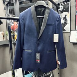 JF J.Ferrar Evening Edition Slim Blazer Blue Black 38 Short Suit Jacket