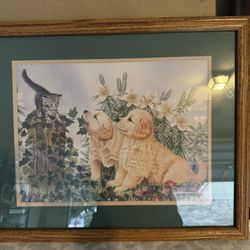 Wood framed Wall Picture of Labs