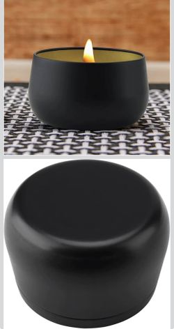 24 Pack 8 Oz Black Candle Tins, Metal Bulk Containers Jars with Lidsfor Candle Making