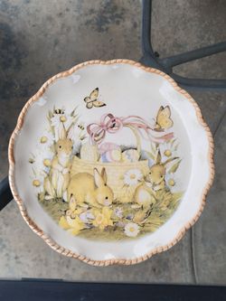 Easter Bunny Decorative Ceramic Plate