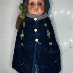 Antique Composition Doll 9" Teeth Vintage German Fully Dressed Europe 