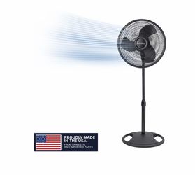 16" Oscillating Pedestal Fan with Adjustable Height and Tilt-Back Head for Whole Room Cooling
