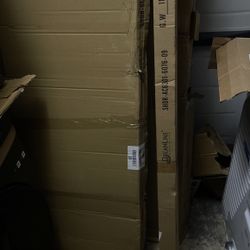 Shower Doors DreamLine Essence 56-in to 60-in x 76-in Double Frameless Sliding Satin Black Alcove Shower Door