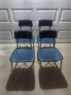 Navy Blue And Chrome Dining Chairs