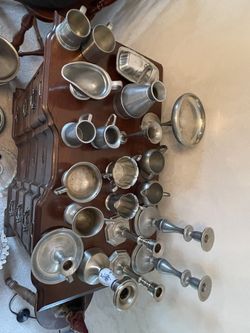 Assorted Vintage Pewter Items 