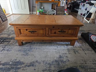 Distressed wood table