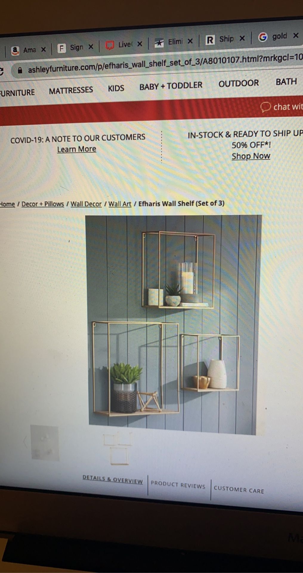 Ashley Furniture wall shelves (set of 3)