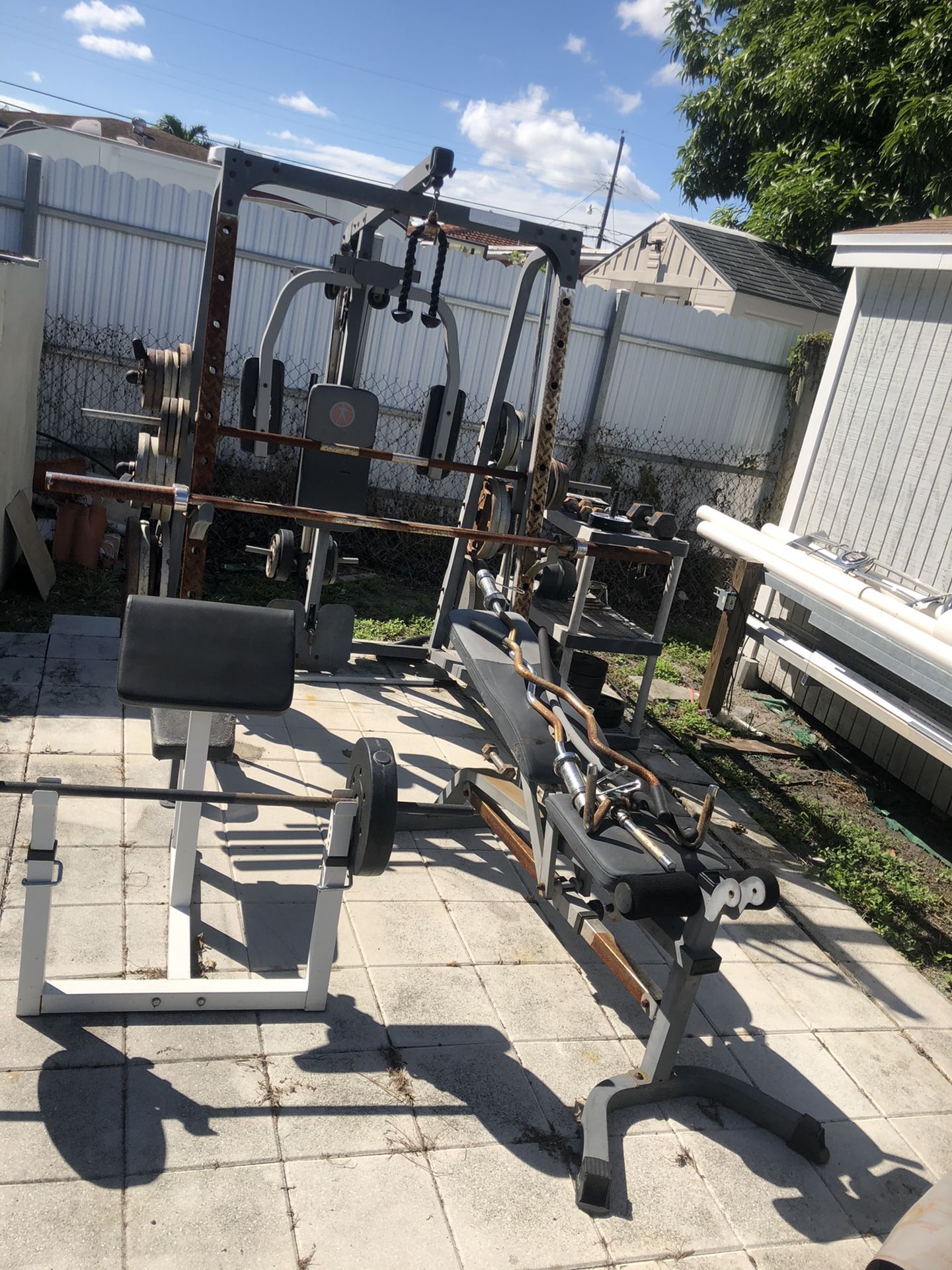 Lifting benches with weights