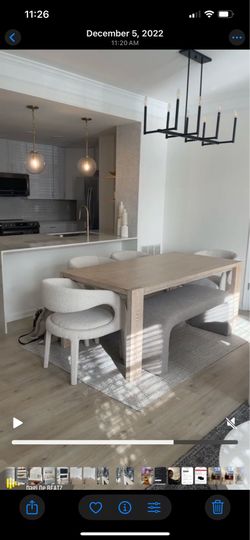 All modern Plank Dining Table – White Wash Ash