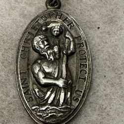 Saint Christopher Vintage Sterling Silver Pendants 