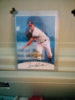 1997 DONRUSS SIGNATURE MILLENNIUM MARKS TOM GLAVINE BRAVES ON CARD AUTOGRAPH
