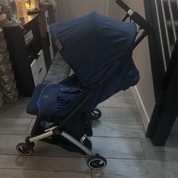 GB Pockit+ All-City Lightweight Travel Stroller – Ultra Compact Fold, Airplane Carry-On, Reclining Seat, Navy Blue, Baby/Toddler 55lbs