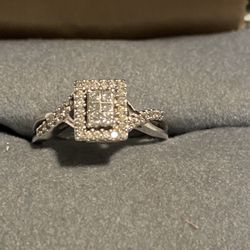 Sterling Silver Diamond Ring