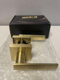 Gold Interior/Exterior Door Lock Handle & Dead Bolt - New 