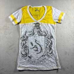 Universal Studios Harry Potter Hufflepuff Women’s S Yellow T Shirt Burnout #11A
