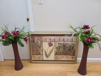 Picture And Floral Vases