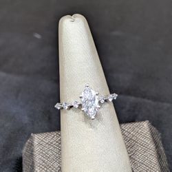 1.25Ctw Marquis Lab Grown Diamond Ring 14K white Gold