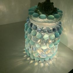 Beachy Mosaic Jar Plus Other Items I Am Working On