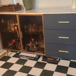 Accent Cabinet/Bar Navy And White